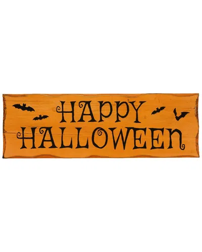 Northlight 24in Wooden Happy Halloween Wall Sign With Bats In Orange