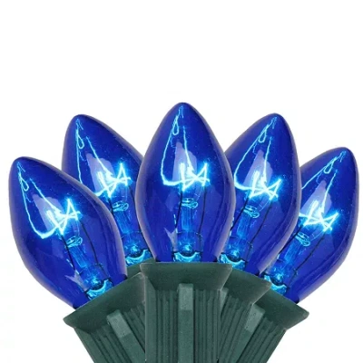 Northlight 25-count Blue C7 24ft Green Wire String Lights