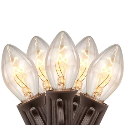 Northlight 25 Count Clear C7 24ft Brown Wire String Lights In Transparent