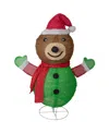 Northlight 25" Pop-up Bear Wearing Santa Hat Outdoor Christmas Decoration In Multi