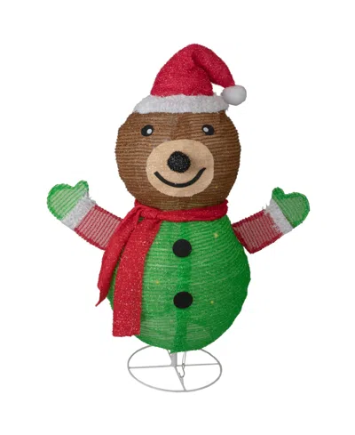 NORTHLIGHT 25" POP-UP BEAR WEARING SANTA HAT OUTDOOR CHRISTMAS DECORATION