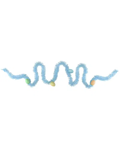 Northlight 25ft Spring Tinsel Garland With Easter Eggs In Blue