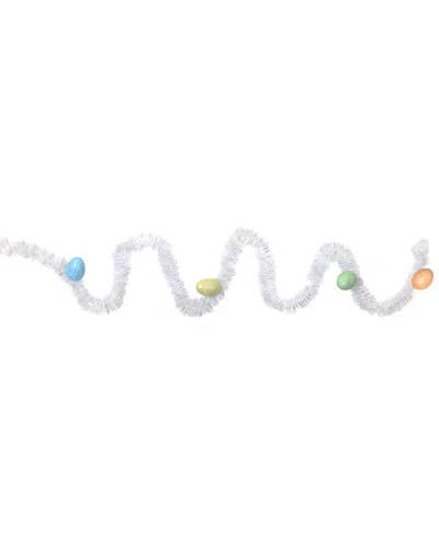 Northlight 25ft Spring Tinsel Garland With Easter Eggs In White