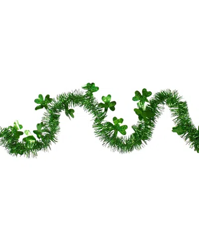 Northlight 25ft Tinsel & Shamrock Artificial St. Patrick's Day Garland In Green