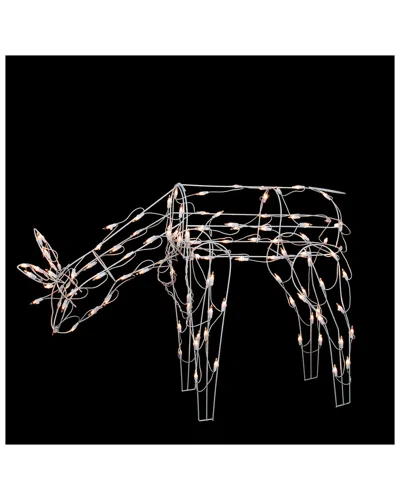 Northlight 25in Feeding And Grazing Lighted Reindeer Outdoor Christmas Decoration In Gold