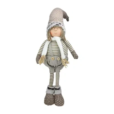Northlight 26'' Gray And Brown Standing Nordic Boy Christmas Tabletop Figure