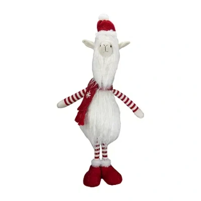 NORTHLIGHT 26" PLUSH STANDING STRIPED LLAMA CHRISTMAS FIGURINE