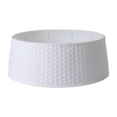 Northlight 26" Rattan Pattern Large Christmas Tree Collar In White