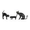 Northlight 27.5" Led Lighted Black Cat Family Halloween Yard Art In Black