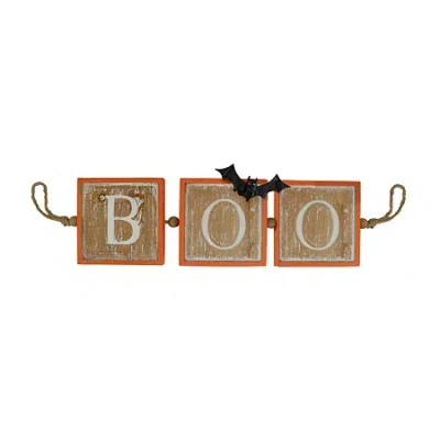 Northlight 27.5in Beige And Orange Boo Hanging Banner Wall Art Set In Brown