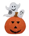 Northlight 27.5" Led Lighted Battery Operated Jack-o-lantern And Ghosts Halloween Decoration In Orange