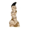 Northlight 27.5in Led Lighted Skull Tower With Raven Lighted Halloween Tabletop Decor In Sand