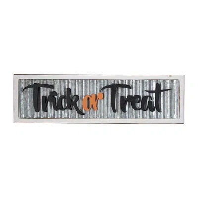 Northlight 27.5in Wood Framed Trick Or Treat Halloween Tabletop Decor In Black