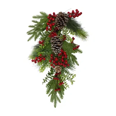 Northlight 28" Berry Pine And Eucalyptus Swag In Green