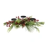 Northlight 28" Holly And Berries Pillar With Pine Cones Candle Holder In Multi