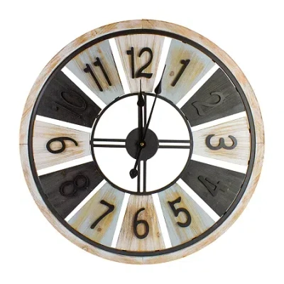 Northlight 28" Whitewashed Wall Clock In Black