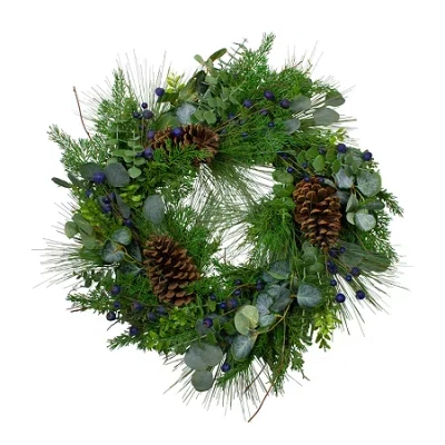 Northlight 28in Eucalyptus Pine Unlit Wreath In Green