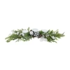 Northlight 29" Mixed Foliage And Jingle Bell Pillar Candle Holder In Green