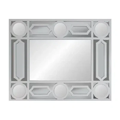 Northlight 29.5" White Framed Geometric Openwork Rectangular Wall Mirror In Multi