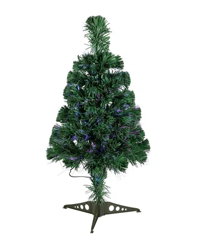 Northlight 2ft Pre-lit Medium Color Changing Fiber Optic Artificial Christmas  Tree In Green