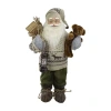 Northlight 2ft Standing Santa With Plush Bear And Lantern Christmas Figurine In Brown