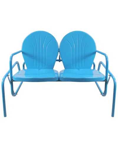 Northlight 2-person Outdoor Retro Metal Tulip Double Glider Patio Chair