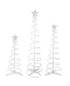 Northlight 3' 4' And 6' Lighted Warm White Outdoor Spiral Christmas Cone Trees Set Of 3 Led In White