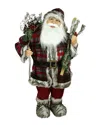 Northlight 3' Alpine Standing Santa Claus With Frosted Pine Snowshoes & Skis Figure