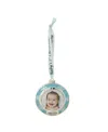 Northlight 3" Blue And Silver-plated "baby's First Christmas" Framed Ornament With Crystals In Silver