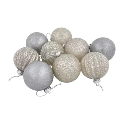 Northlight 3" Finish Glass Ball 9ct Christmas Ornament In Multi