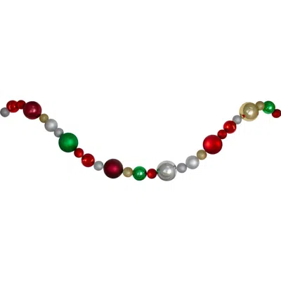 Northlight 3-finish Shatterproof Ball Christmas Garland In Red