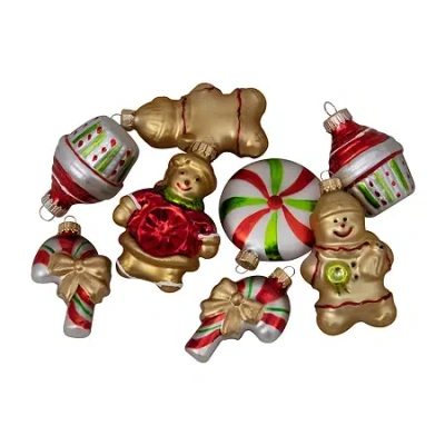 Northlight 3" Gingerbread Men With Sweet Treats Christmas Ornament In Gold