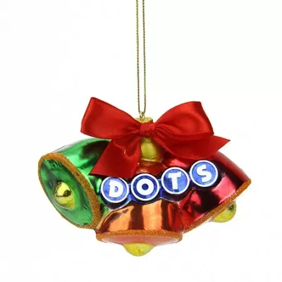 Northlight 3'' Green And Red Candy Lane Tootsie Roll Dots Gumdrop Candies Glass Christmas Ornament In Multi