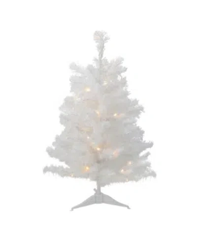 Northlight 3' Pre-lit Led White Pine Artificial Christmas Tree