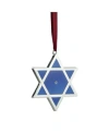 Northlight 3" Shiny Silver-plated Blue Star Of David Hanukkah Ornament With European Crystal In Silver