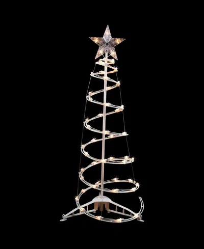 Northlight 4ft Lighted Spiral Cone Tree Outdoor Christmas Dec In White