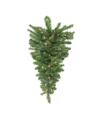 Northlight 30" Pre-lit Canadian Pine Artificial Christmas Teardrop Door Swag In Green