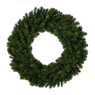 Northlight 30" Prelit Canadian Pine Wreath In Green