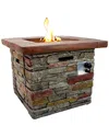 Northlight 30.25in Classic Stone Square Gas Fire Pit
