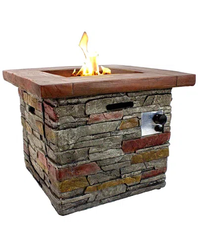 Northlight 30.25in Classic Stone Square Gas Fire Pit