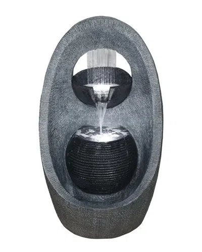 Northlight 30in Led Modern Style Outdoor Garden Water Fountain In Gray