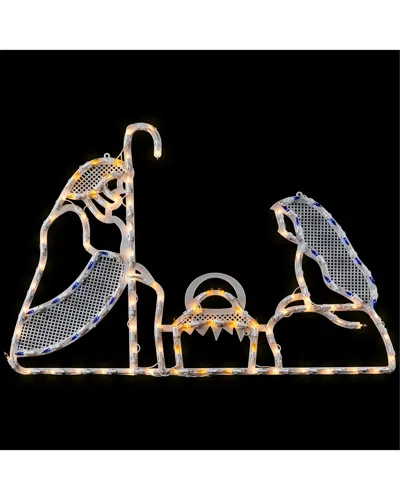 Northlight 30in Lighted Holy Family Nativity Scene Christmas Window Silhouette In White