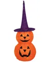 Northlight Pop Up Lighted Tinsel Stacked Jack-o-lanterns Halloween Decoration, 30" In Orange