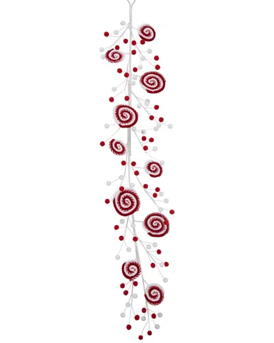 Northlight 30in Striped Candy Cane Swirls & Pom Poms