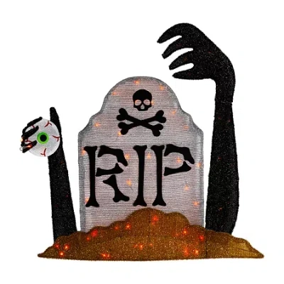 Northlight 31.5" Lighted Tombstone Halloween Yard Art In Black