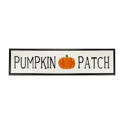 Northlight 31.5in Black And Orange Pumpkin Patch Autumn Metal Wall Art
