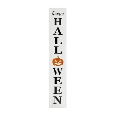 Northlight 31.5in Metal Happy Halloween Wall Halloween Yard Art In White