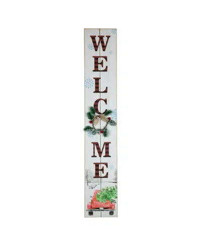 Northlight 31.75" Led Lighted Welcome Sign With Truck Christmas Sign In White