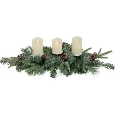 Northlight 32" Artificial Mixed Pine And Pine Cones Christmas Candle Holder Centerpiece In Green
