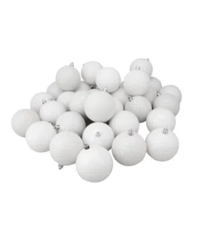 Northlight 32 Count Winter-finish Shatterproof Christmas Ball Ornaments In White